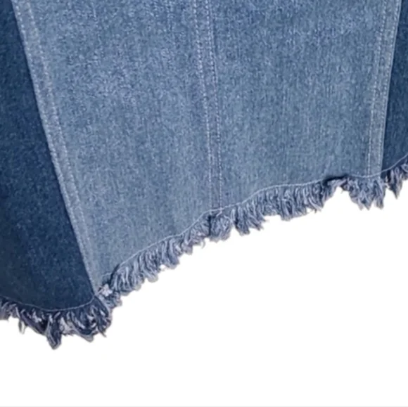 Venus Colorblock Denim Mini Dress - Picture 4 of 7